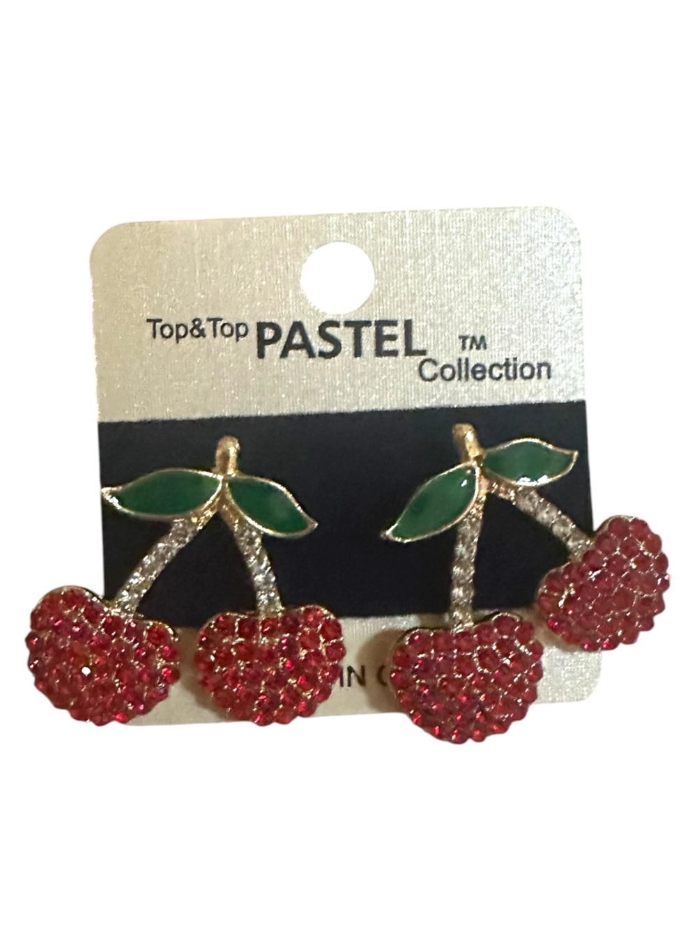 Gold Tone Cherry Earrings